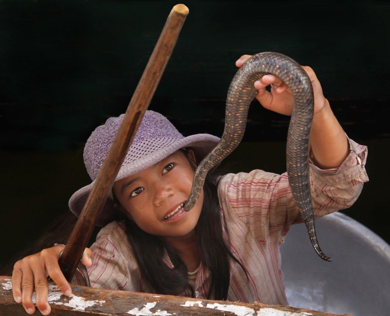 girl with snake