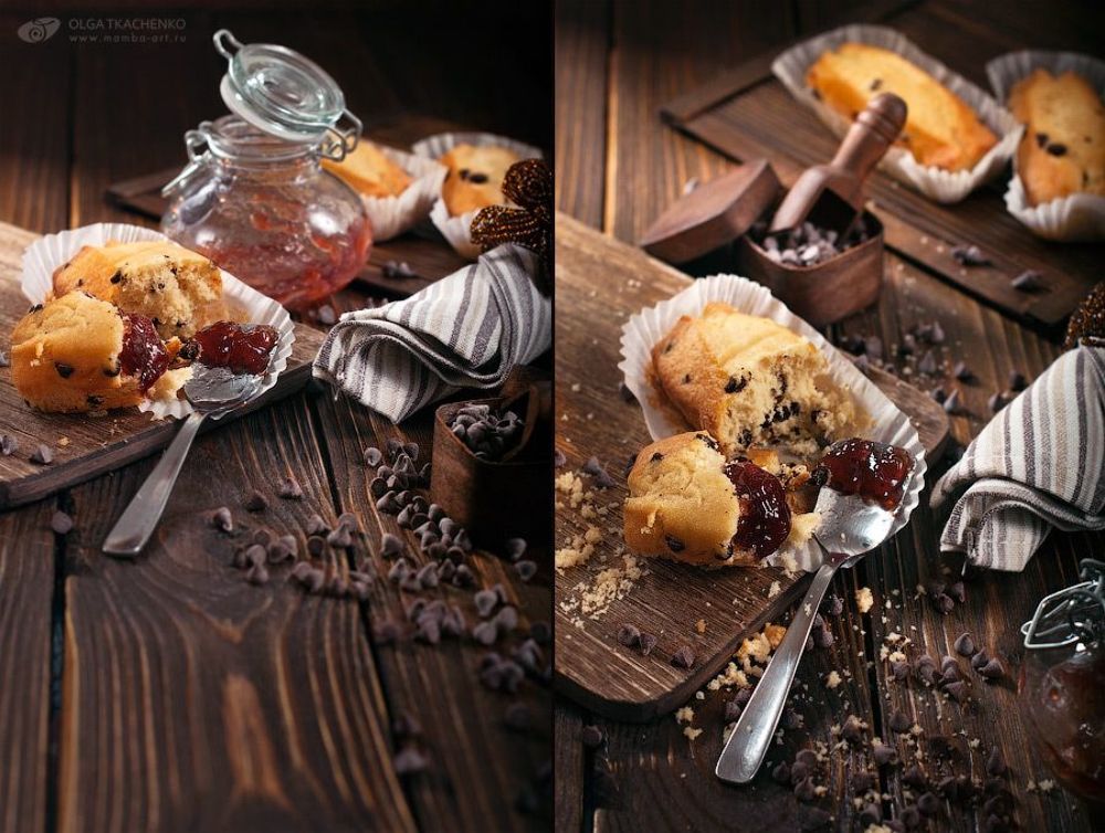 Cupcakes with chocolate drops