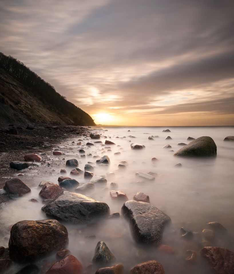 Baltic clifs,waves and stones
