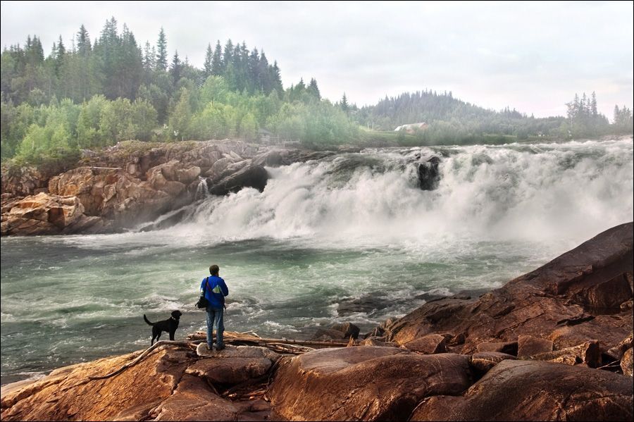 Норвегия. Водопад Laksforsen.