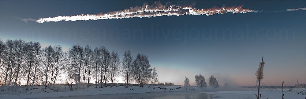 Не передать словами, сколько мыслей было в голове, первое - Астероид (возможно и верное), потом подумал, может, ядрена бомба, в любом случае мысленно со всеми попрощался и был очень рад, что увидел это вживую. Через несколько секунд (а может минуту) последовала серия взрывов, взрывы были очень мощные, количество ударов я не посчитал (потому как пребывал в сильном шоковом состоянии), после взрывов я стоял и смотрел в сторону, куда направился объект... Гриба не увидел, а это вселило некую надежду на выживание :) Во многих домах выбило окна, в некоторых вместе с рамами.