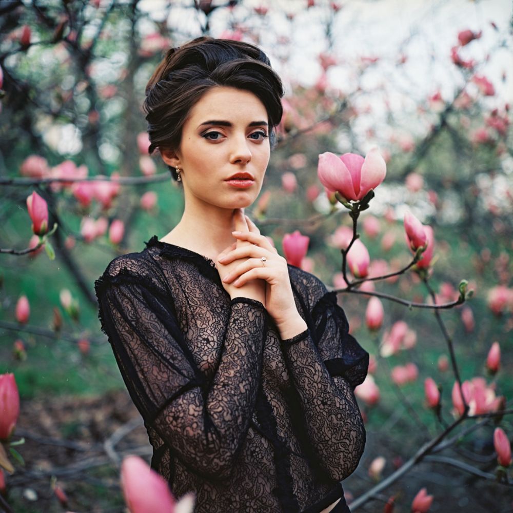 Portrait with magnolias