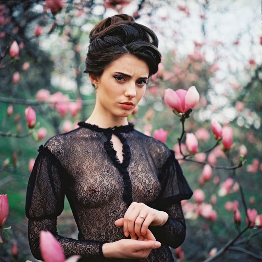 Portrait with magnolias