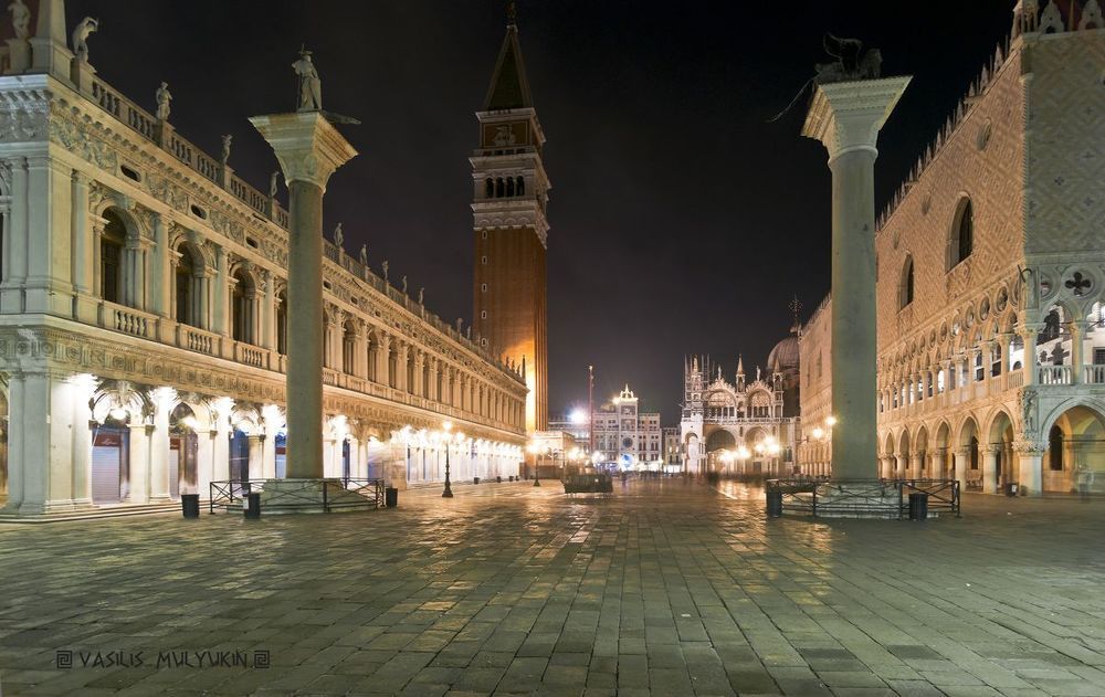 ночь,канал,фонарь ... Venezia