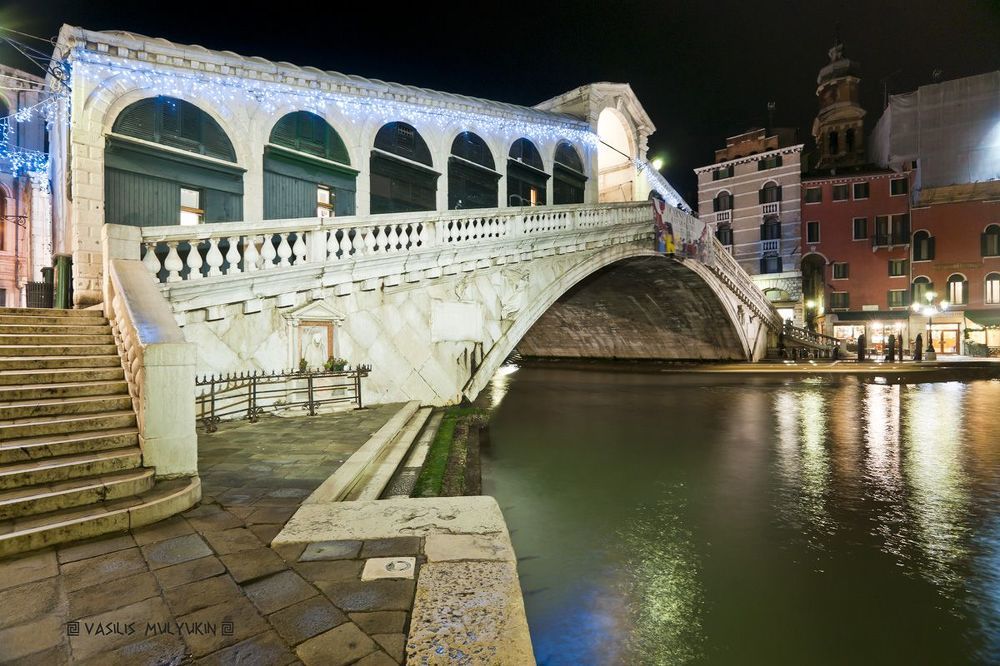 ночь,канал,фонарь ... Venezia