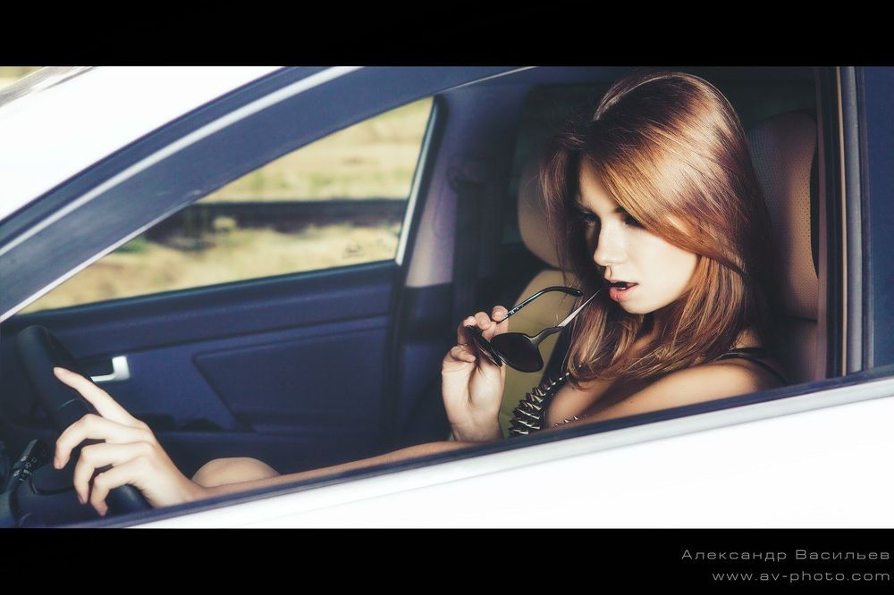 in the car