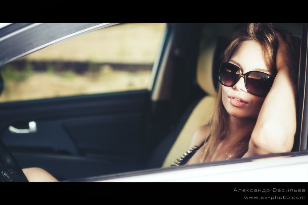 in the car