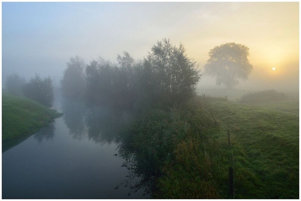 A foggy morning.