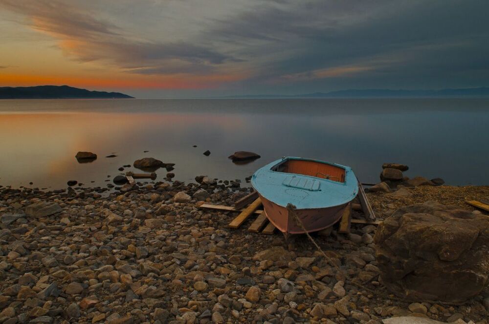Sunset over the Baykal Lake