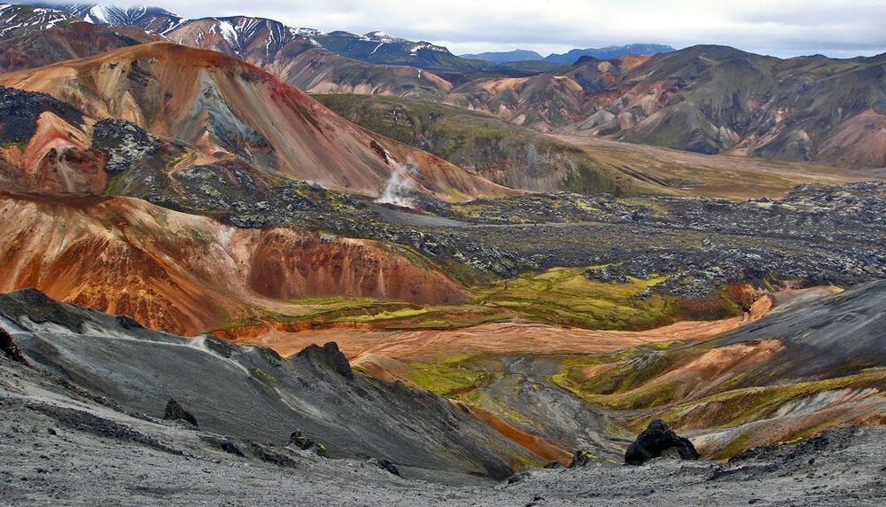 Долина риолитовых гор Ландманналаугар (Landmannalaugar).
