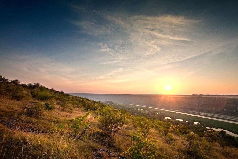 sunrise over the river Dnieste