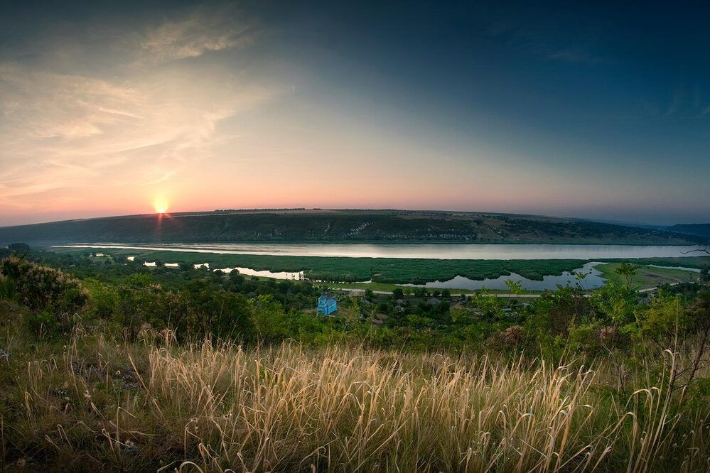 sunrise over the river Dnieste
