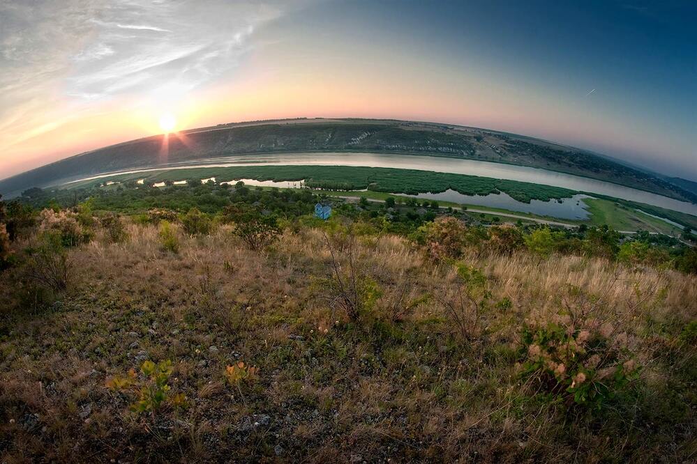 sunrise over the river Dnieste