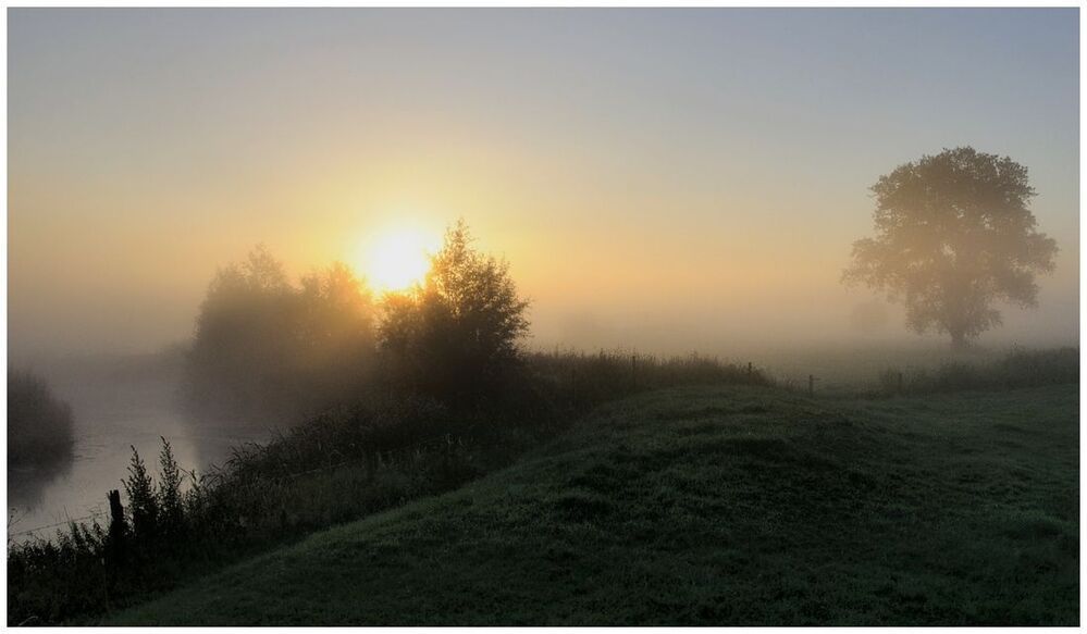 A foggy morning.