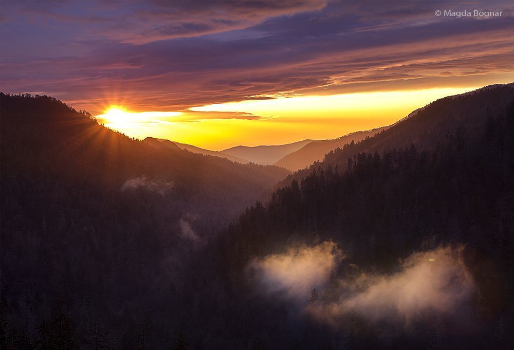 Sunset Over Smoky Mountains