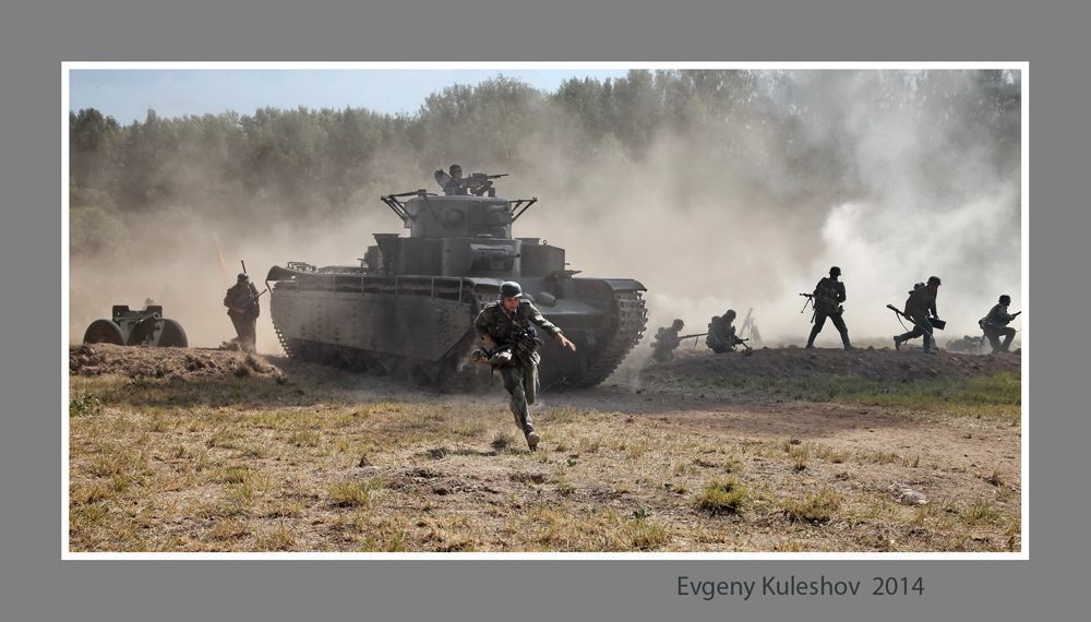 Танк Т-35А в бою