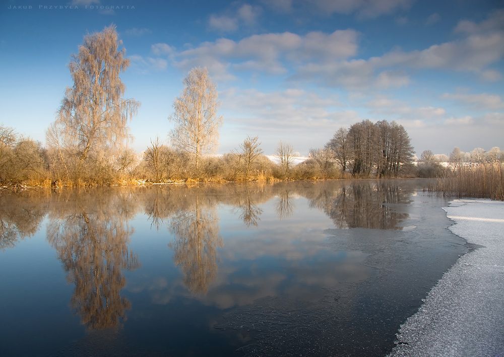 Frosty morning on the river Drava