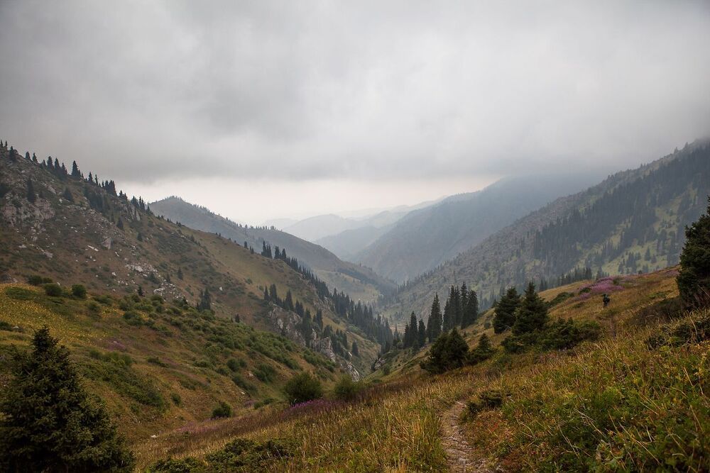 Спуск по ущелью Горельник.