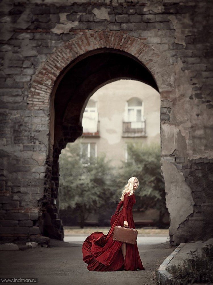 in red