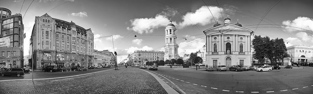черно-белые питерские панорамы