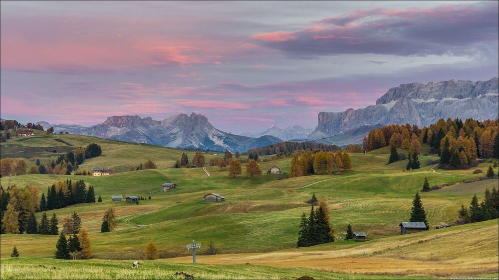 Закат на Alpe di Siusi