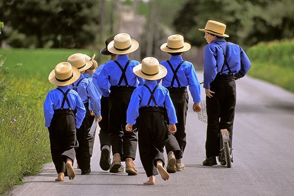 Amish Boys in Blue