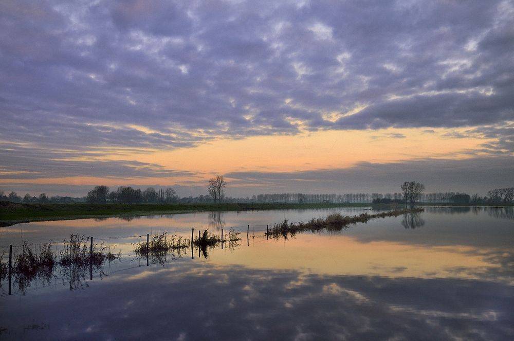 When the river is overflowed.