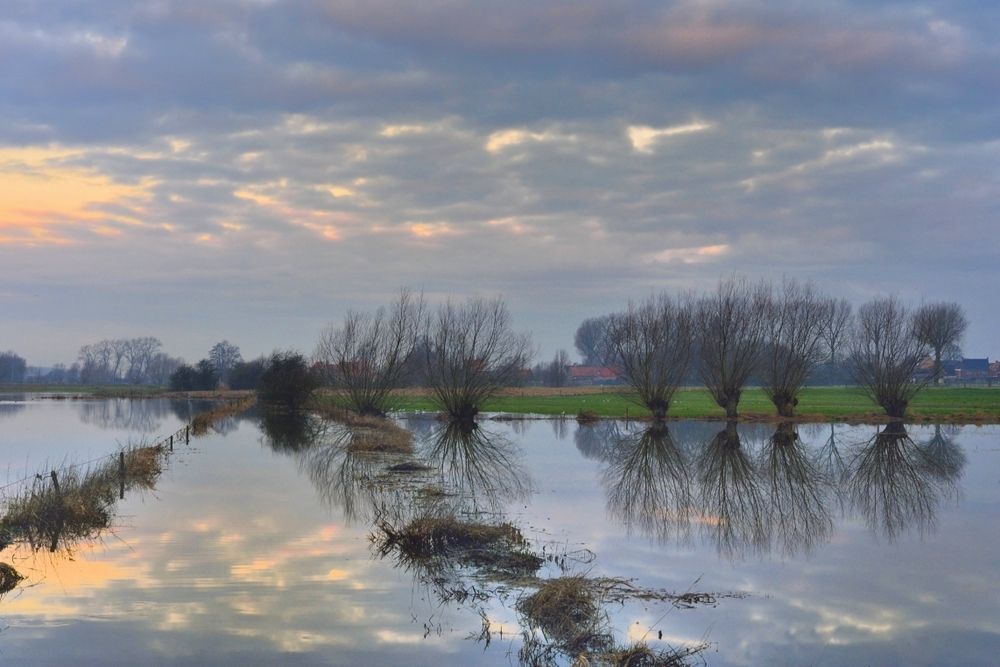 When the river is overflowed.