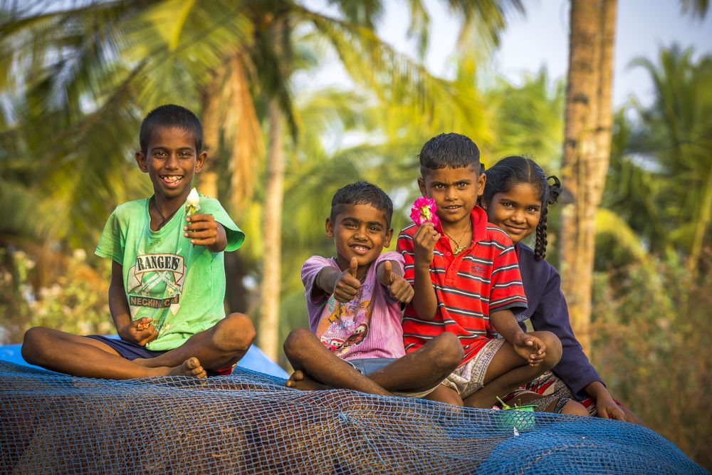 Рыбацкие дети. Colva Beach. South Goa.