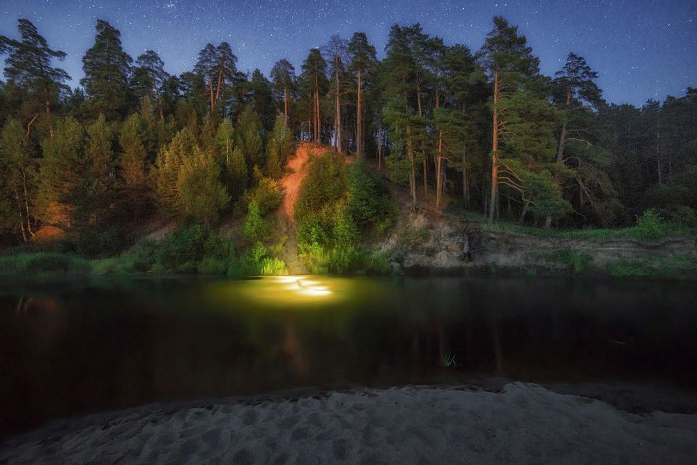 Хороша у Бабьей горы подводная ночная рыбалка.