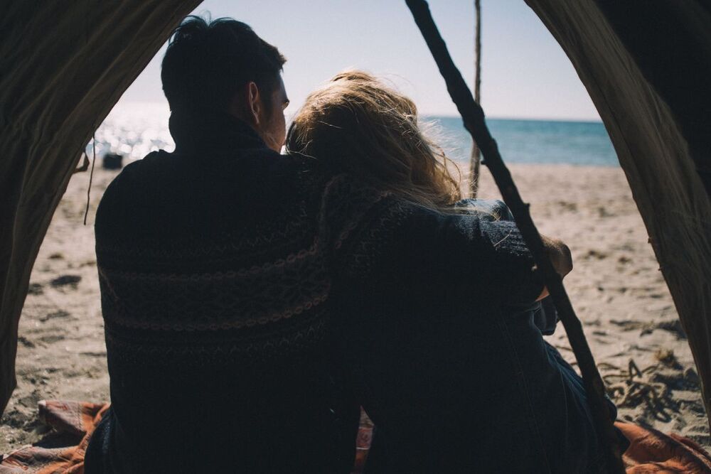 on the beach