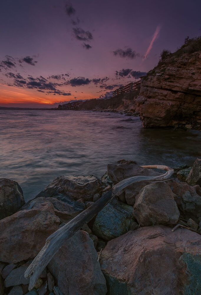 Sunset beyond the beach