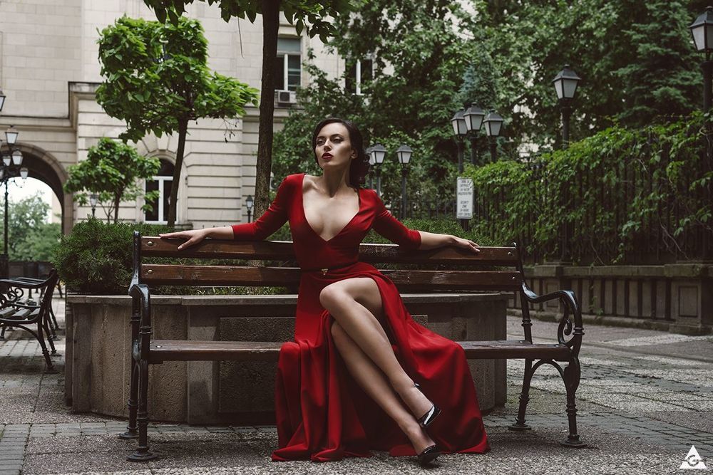 Lady in red