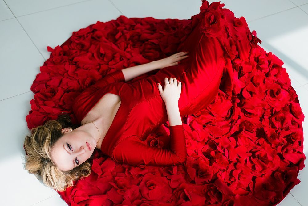 Lady in red