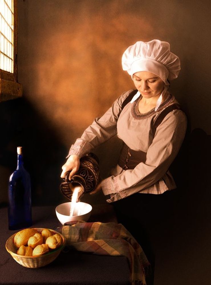 Молочница.
По мотивам одноименной картины Яна Вермеера (1658)