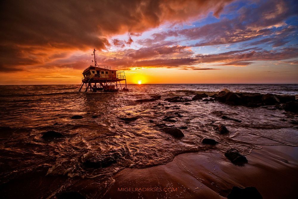 sunset ship