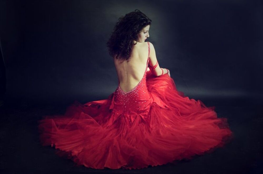 Woman in red