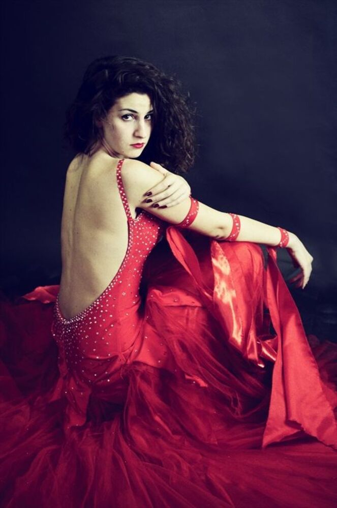 Woman in red