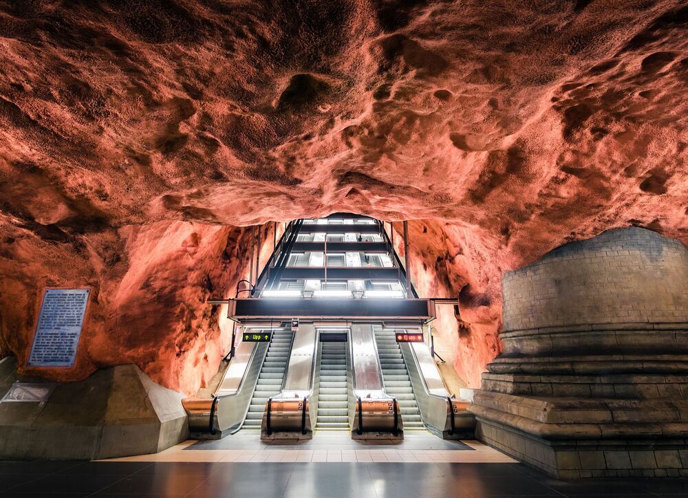 Underground station in Stockholm, Sweden