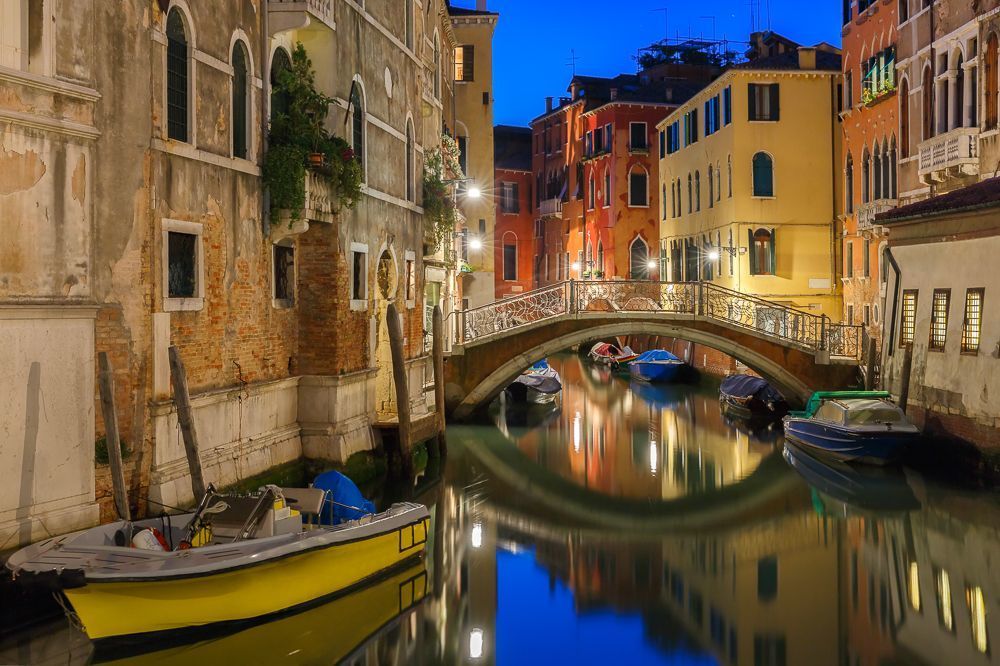Venetian canal at night