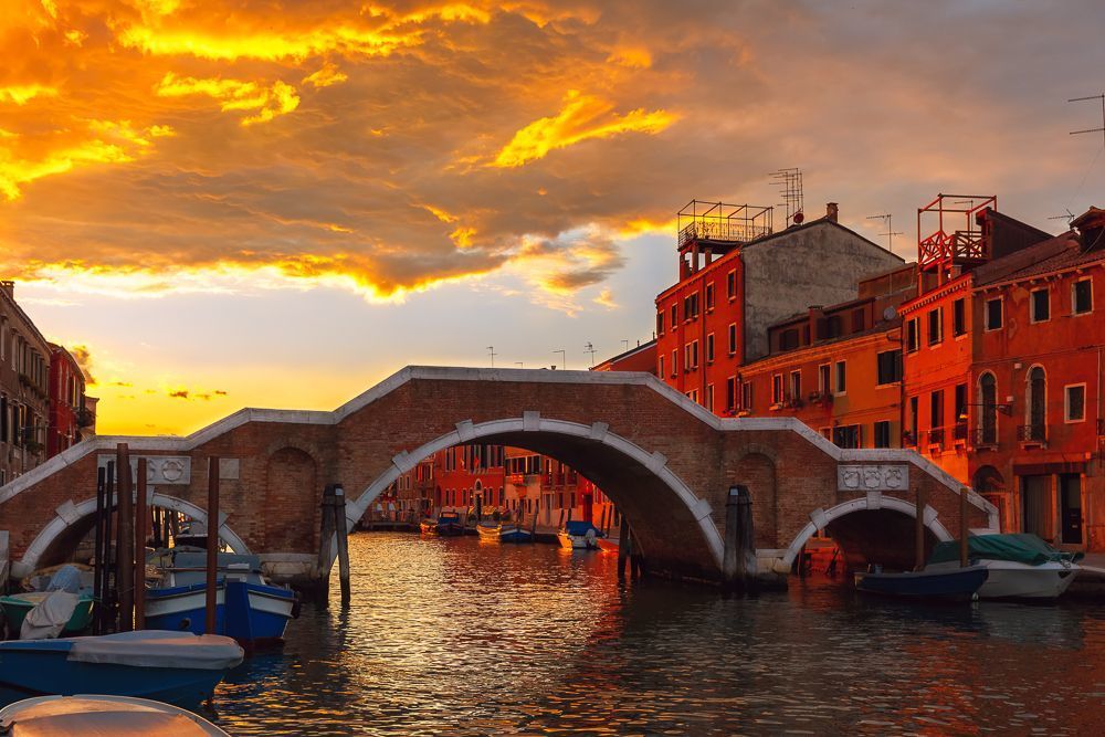 Venetian canal at night