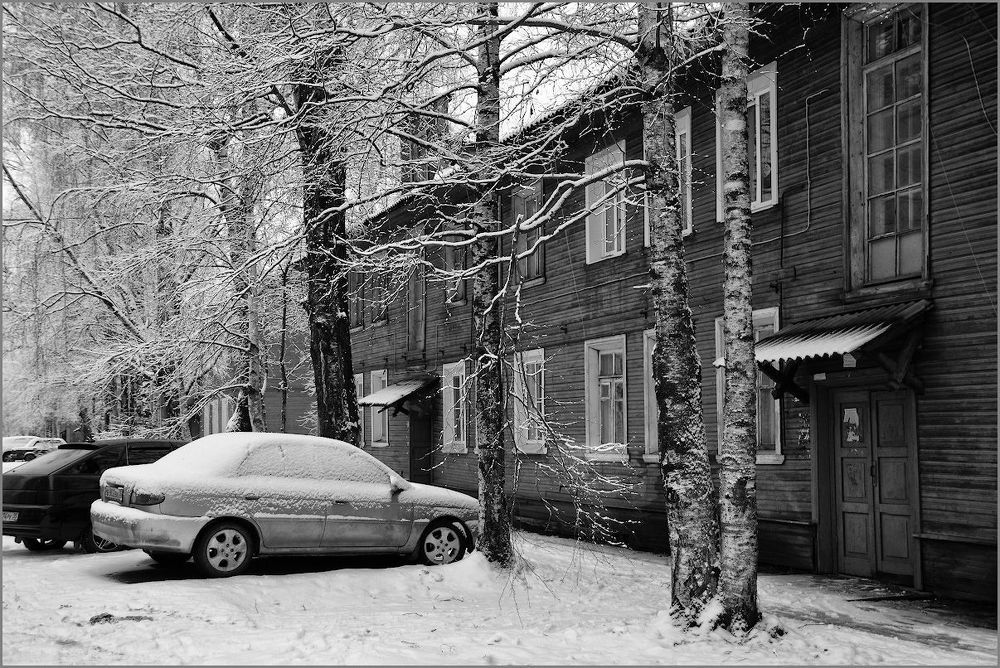 Снег в городе