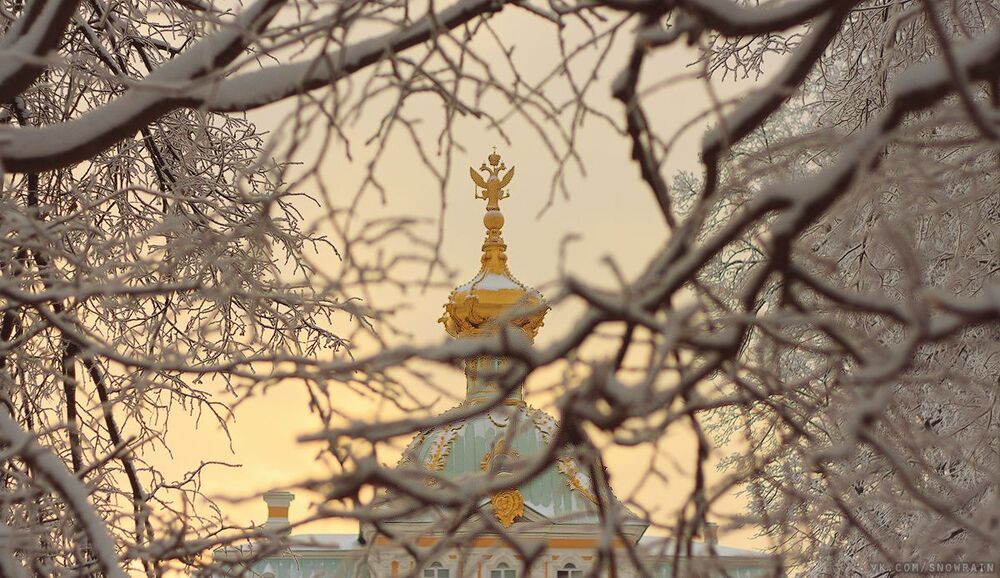 Морозные закаты. Петергоф. Нижний парк