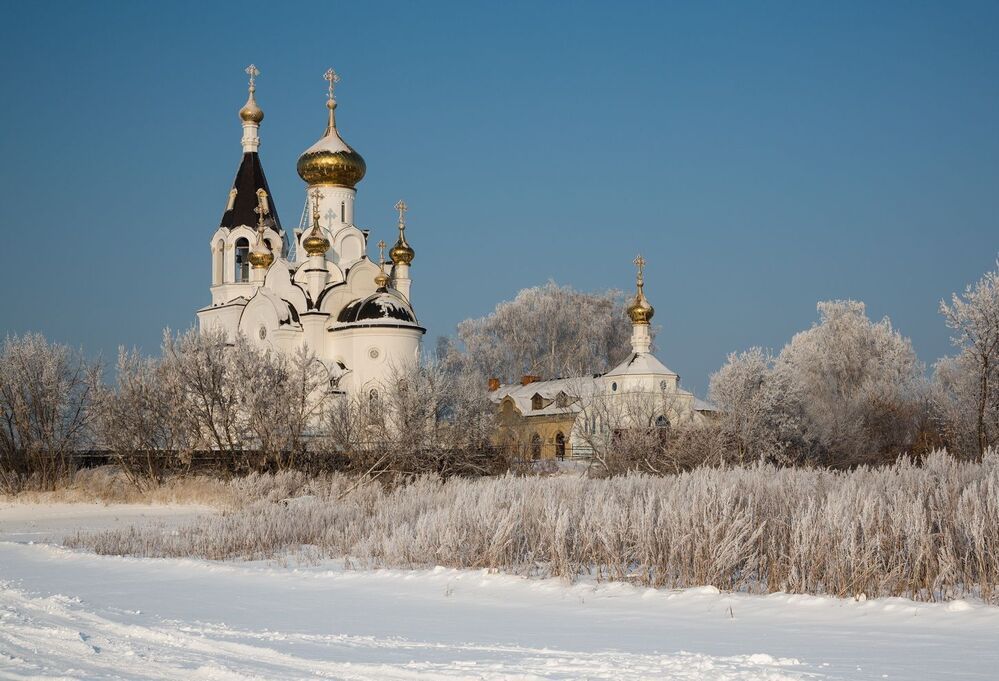 Морозная пора в январе с.Бокино