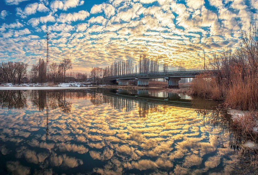 Весенний закат на реке Усманке