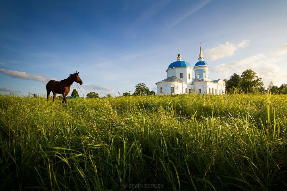 Вечер в селе Першино. Тульская область.