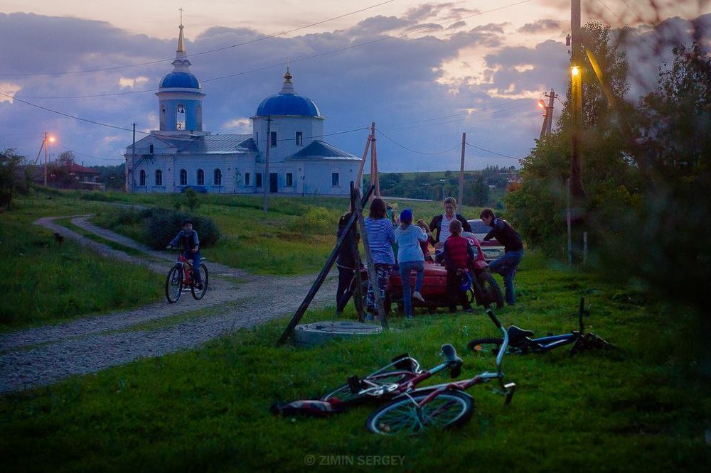 Вечер в селе Першино. Тульская область.