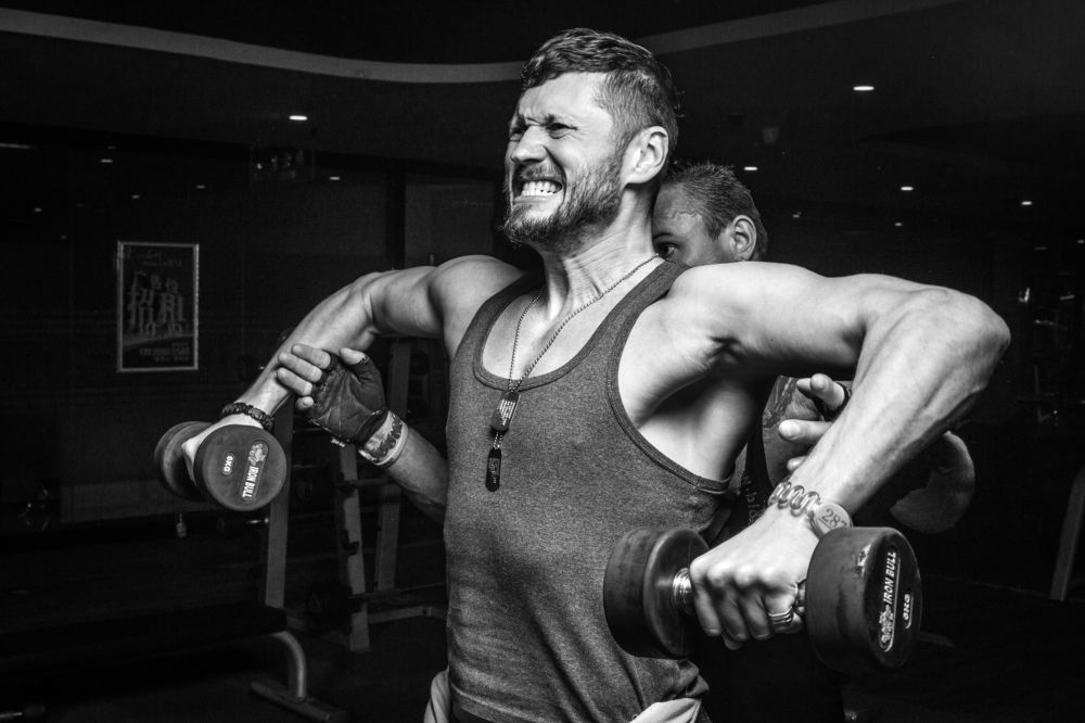 организаторы и создатели сообщества "Sport in China" в время тренировки