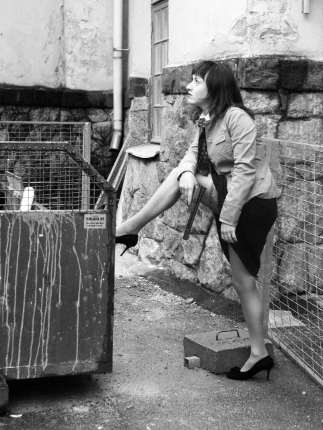 пистолет, девушка, lena