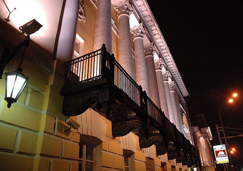 Москва, арихитектура, ночной город Никитский бульвар фото превью